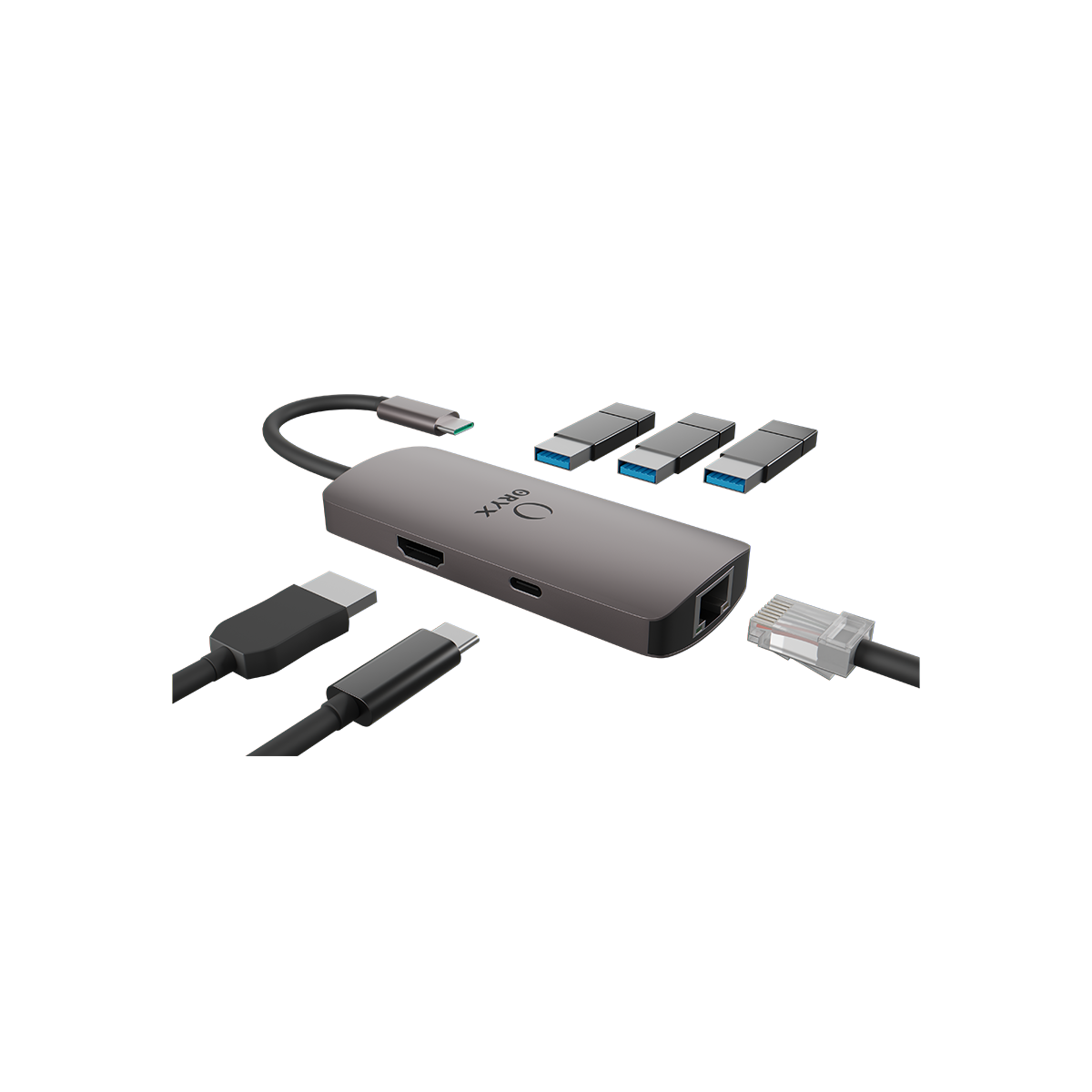 Adaptateur HP USB-C Vers HDMI 4K – 6 Ports – Gris, Neuf (jamais Utilisé)